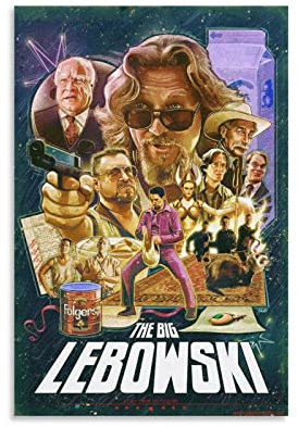 DSGDSF Big Lebowski Filmposter Poster Dekorative Malerei Leinwand Wandkunst Wohnzimmer Poster Schlafzimmer Gemälde 50 x 75 cm