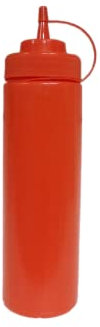 METRO Professional Quetschflasche, PE/PP, 260 ml, mit Verschlusskappe ideal für Ketchup, Senf, Mayo, Soßen oder Olivenöl, rot