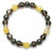 Fukugems Smokey Quartz Citrine Pyrite Viel Glück Feng Shui Reichtum Armband für Heilung und Reichtum Building, Kristall Armband für Männer Frauen