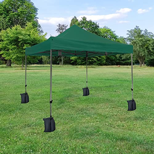 Heavy Duty Pop Up Gazebo 3m x 3m Commercial Market Stall Waterproof, PVC Coated, Carrying Storage Bag + 4 Weight Bags (Green)