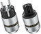 Tertullus High-End HiFi Netzstecker Aluminium Rhodinierte Schukostecker 16A 250V & KaltgerÄtestecker kupplung 10A 250V 15A 125V (rhodinierte, E820)