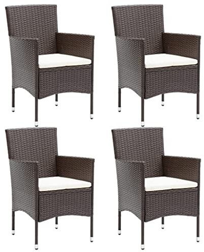 vidaXL Garten-Essstühle 4 Stk. Poly Rattan Braun