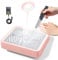 SAVILAND Nail Dust Collector with Lamp – Powerful Nail Vacuum Fan 40W Dust Collector Extractor Electric Dust Suction Machine with Reusable Filter for Acrylic Gel Nails Polishing, Low Noise, Pink