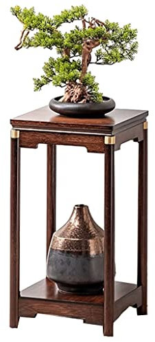 GIZNXBA Blumenständer Fensterbank Blumenregal Holz 2 Etagen Blumenbank Wohnzimmer Pflanzenregal Blumentreppe Moderner Eck-Blumenständer Für Terrasse, Balkon (Color : /Brown, Size : A1)