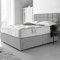 DBZ BEDS Reinforced King Size Bed Set 5 FT with 2000 Series Mattress - Grey Plush Velvet Divan Beds Set with Various Storage Options – 26 Inch Headboard with Chrome Glider Feet (KingSize)
