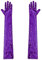 Agoky Damen Pailletten Handschuhe Abendhandschuhe Ellenbogen Lang Party Hochzeit Braut Armstulpen Fäustlinge Gloves Violett Einheitsgröße