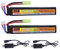 2PCS 11.1V 35C 2000mAh Lithiumbatterie mit Oda Palace Stecker, USB Ladekabel, passend für Spielzeugpistole/Gewehr Modell Pistole/Fernbedienung Auto/UAV