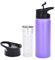 Auxesia Bottiglia d'acqua con infusore per frutta, in acciaio metallico, isolato, con inserto infusore, infusione aromatica di tè sfuso, bottiglie da viaggio per bevande calde e fredde, acqua infusa