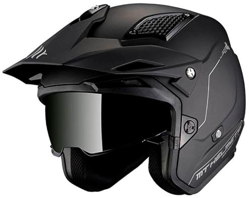 Casco MT District SV Solid Negro Mate | Casco de Moto Jet Trial | Helmets Unisex Hombre y Mujer
