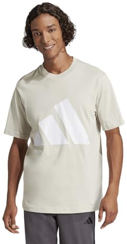 adidas Men's Essentials Big Logo Single Jersey TEE, Wonder Alumina/White, XS