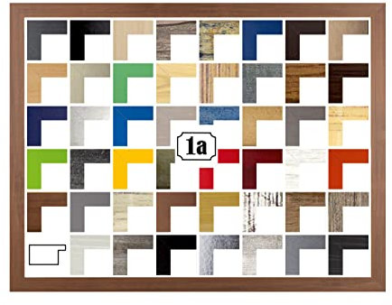 Colorello Bilderrahmen Posterrahmen Puzzlerahmen 84,1x118,8 cm Nussbaum Dunkel Dekor 118,8x84,1 cm mit weisser Rückwand und Antireflex Acrylglas
