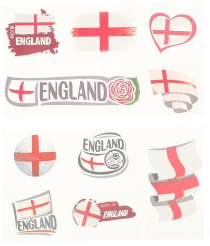 IMIKEYA 2 Sheets of England Football Temporary for Kid And Adult 2024 Soccer Match Face Transfer Stickers Decorative England Flag Body Decals Football Fan Party Decorations