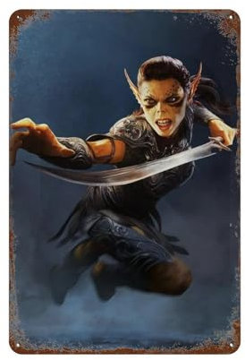 YXWOYNHY Videospiel Baldur's Gate III Razel Githyanki Fighter Poster, Wanddekoration, Kunst, Metallblechposter, moderne Heimdekoration, Kunst, Metallposter, Hausbar, Ladendekorationen, Vintage-Schild,