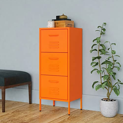 Iiaky Lagerschrank Orange 42,5x35x101,5 cm Stahl BüRoschrank SchiebetüR