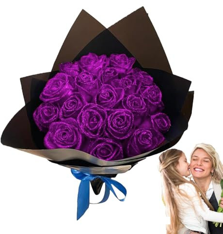 Künstlicher Rosenstrauß – Glitzer-Rosenstrauß – Form künstliche Rosenblume, Brautstrauß, Glitzer-Rosenstrauß, künstlicher Rosenstrauß – konservierte Blume von for