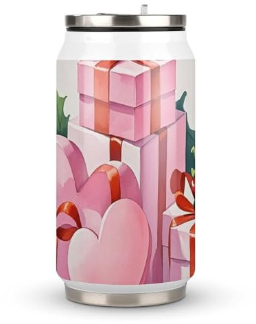 JTKLQBN Exquisites Liebesgeschenk, bedruckte Cola-Tasse, Cola-Tasse, Kaffeetassen mit Deckel und Strohhalm, 300 ml
