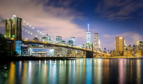 New York City Brooklyn Bridge - 3000-Teiliges Puzzle, Wunderschön Illustrierte Puzzles, Familienpuzzles, Heimdekoration, 3000-Teiliges Puzzle Mit Naturlandschaften
