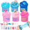 Kazzley Slime Kit 6 Scatole con 3 Texture - Fluffy Slime, Butter Slime e Slime Trasparente, Kit Slime per Bambini con Unicorn Axolotl Ornamentale, Festa Regalo di Compleanno per Ragazze Ragazzi