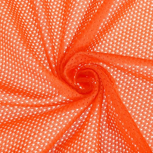 PATIKIL 62 Zoll breiter Netzstoff Stretchstoff Netzfutter Stoffe leicht dehnbar zum Nähen von Rucksacktaschen und riemen, Netzkleidung, Netzbeuteln, Einkaufstaschen, Neon Orange 1 Yard