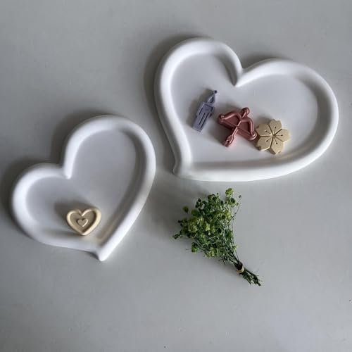 2 Stück Silikonformen Herz Tablett mit Rillen Herzform Silikonform Teller Silicone Molds Tray DIY Untersetzer Gießform Herz Formen für Herstellung von Obst Tee Tablett Schmuck Teller Handwerk