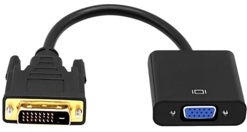 ZEZEFUFU DVI To VGA Cable Adapter Converter, 1080p DVI-D 24+1 Pin Male To VGA 15Pin Female Active Cable Adapter