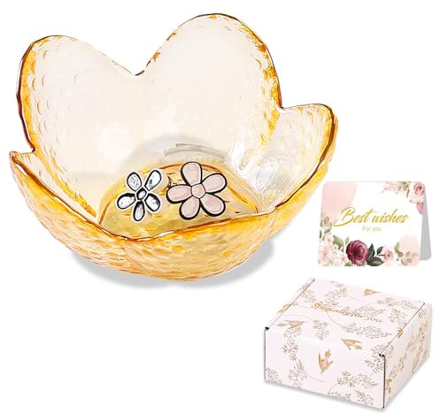 Flower Ring Dish Jewelry Dish Glass Jewelry Tray Small Trinket Tray Ring Holder Dish Cute Room Decor Aesthetic Nightstand Bathroom Decor Engagement Bride Gifts for Women House Warming Gifts