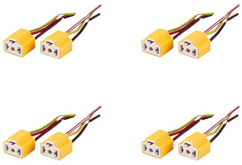 Reinscer 8 Stueck H4 9003 HB2 Weibliche Keramik Kabelbaum Scheinwerfer Sockel Stecker