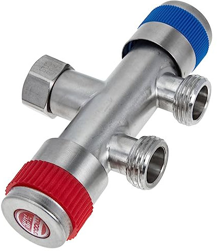 Levemolo Adaptateur de Robinet Acier Inoxydable pour Tuyau Répartiteur Eau à Double Sortie Connecteur Pratique pour Jardin Machine à Laver