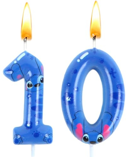 Stitc Kerze 10, Stitc Geburtstag Kerze, kerzen Nummer 10, Themenkerzen, Gemusterte Kerzen, Cake Topper, Geburtstags Dekoration, Jungen und Mädchen, Geburtstags Party, Hochzeitsfeier, Jubiläum