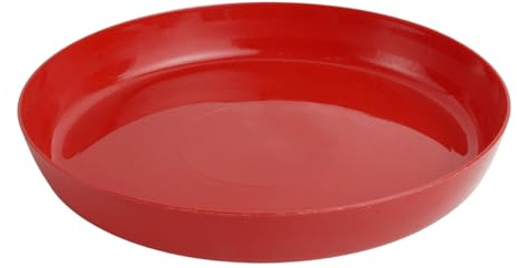B2C Premium Glossy Flower Pot Saucer – Water-Resistant Plant Trays to Protect Furniture & Floors – Multiple Sizes & Colors for Indoor & Outdoor Plants (Red, 19.6cm)