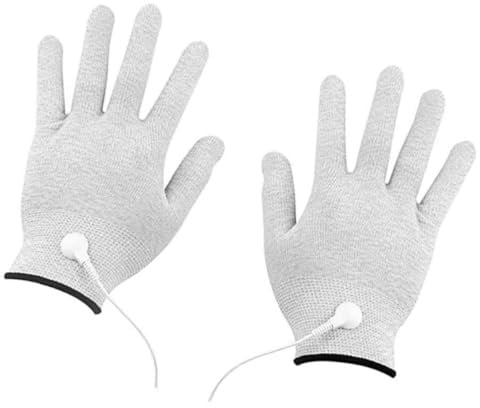 Hohopeti Leitfähige Bioelektrotherapie handschuhe Silberfaser massagehandschuhe mit Guter Leitfähigkeit Atmungsaktiv Hautfreundlich für Arthritis Schmerztherapie im Haushalt