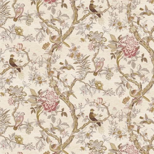 DacaiCloth Vintage Floral Peel and Stick Wallpaper, 44 x 300 cm, Sage Green and Pink, Removable Self-Adhesive Wall Stickers for Home Bedroom Cabinets Thicken,17.3 x 118 inches