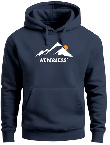 Neverless® Hoodie Herren Print Mountain Grafik Print Kapuzen-Pullover Männer Fashion Streetstyle