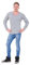 Bay eCom UK Mens V Neck Chunky Cable Knit Pullover Jumpers Warm Winter Sweater S to 5XL Grey