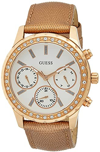 Orologio Guess Melody W0903L3 Al quarzo (batteria) Acciaio placcato oro rosa Quandrante Bianco Cinturino Pelle