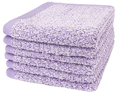 Everplush Diamond Jacquard Lot de 6 Gants de Toilette Lavande