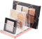 mDesign Plastic Cosmetic Storage - Makeup Storage with 5 Compartments - Cosmetic Storage Box for Makeup Table, Dressing Table or Cabinet - Transparent/Red Gold