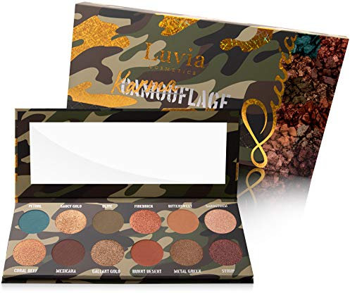 Luvia Lidschatten Palette Glitzer, Schimmer & Matt - Karmaflage Make-Up - Inkl. 12 natürlichen Farben - Limitierte Geschenkbox - Vegane Lidschattenpalette