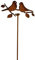 Manufaktur Lichtbogen Rost Gartenstecker Vögel 60 cm
