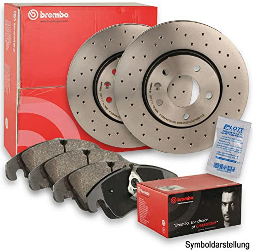 BREMBO XTRA LINE Sport Bremsscheiben Ø300mm gelocht + BREMBO Bremsbeläge Bremsbelagsatz hinten Hinterachse