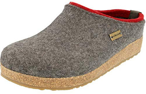 HAFLINGER Grizzly Kris Filzpantoffel Hausschuh Filzclog Grau (Anthrazit 304), Gr.38