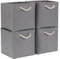 Mangata Cube Storage Boxes 33x33x33cm, Fabric Storage Basket for Cupboards, Shelves, Closet, Grey（13 x 13 inch, 4 Pack）