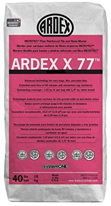 Ardex X 77 MICROTEC Polymer-Modified Thinset Mortar 40 lb Bag White, 16013