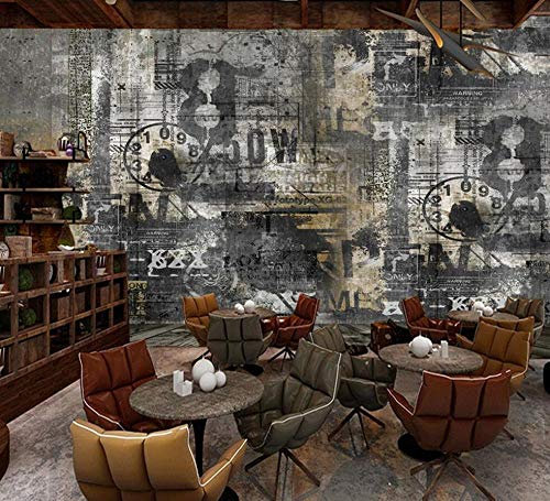 Fototapete 3D Tapete Kinderzimmer Deko Retro Nostalgisches Englisches Graffiti Tapeten Vliestapete Wandbilder Wohnzimmer Schlafzimmer Wanddeko 430cmx300cm