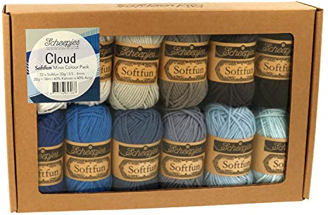 Scheepjes - Scheepjes Cloud Softfun Garn Farbpaket - 12 Stück (1 Packung)
