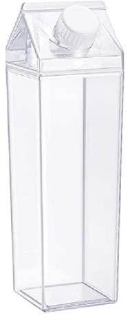 MiawPay Bouteille d'eau en forme de carton de lait - 1000 ml - En plastique - Sans BPA - Étanche - Portable et réutilisable - Parfait pour le fitness, la gym, le camping, les sports