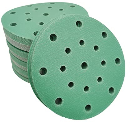 Green 100 sheets of 6 inch 17 hole sandpaper 150 mm round flocking 80-400 grit abrasive for Festool sander,6 inch 50pcs,120