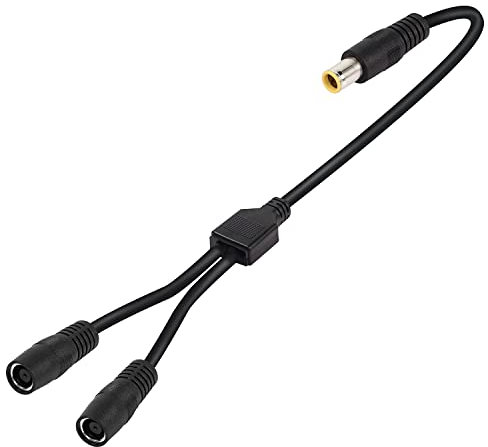 GINTOOYUN DC7909 Y Splitter Adapter Kabel 14AWG DC 8mm EIN Mann auf Zwei weibliche Netzkabel für tragbare Kraftwerke, Solarpanel, Solarstrombank usw. (2 FT)(Stil 1)