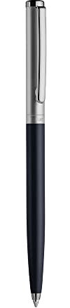 Otto Hutt design 01 Kugelschreiber 001-11428 – Kuli mit hochwertiger Beschichtung, Oberfläche in der Farbe Blau-Matt Ruthenium – Mit Großraummine M, blau