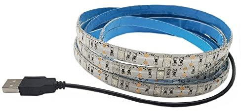 Tira de luz LED alimentada por USB 1 m3.28ft 5V 30 SMD5050 LED 395nm405nm Luz ultravioleta negra para fluorescente, curado de impresión 3D, carcasa de computadora, póster UV, pintura corporal UV (1